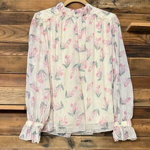 TCEC Pink and Cream Floral Blouse